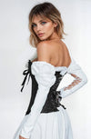 YesX YX886 Stunning Black Borcade Corset Up to 5XL