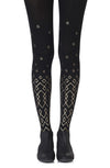 Zohara "Diamonds Are Forever" Black Print Tights