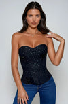 YesX YX895 Sequin Corset Black