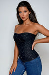 YesX YX895 Sequin Corset Black