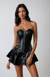 YesX YX897 Faux Leather Corset & Skirt