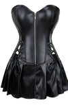 YesX YX897 Faux Leather Corset & Skirt